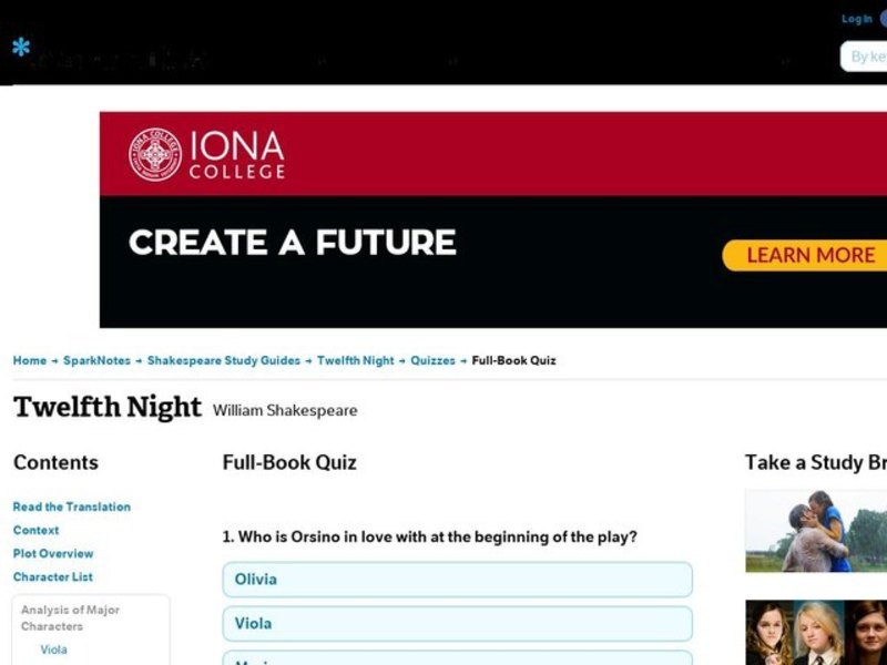 Twelfth Night Quiz Interactive