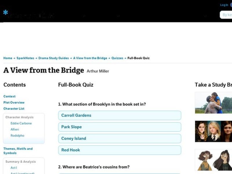 A View from the Bridge Quiz Interactive