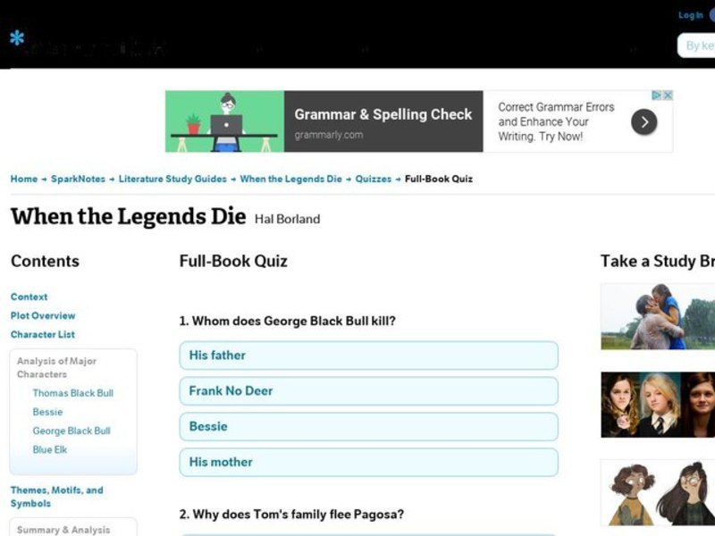 When the Legends Die Quiz Interactive
