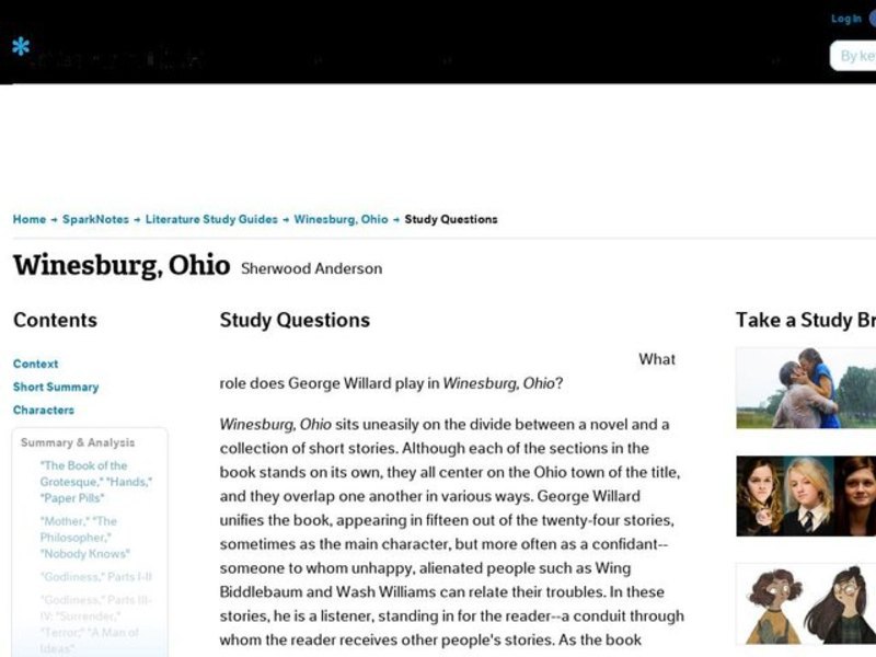 Winesburg, Ohio by Sherwood Anderson: Study Guide - Mini Essays Study Guide