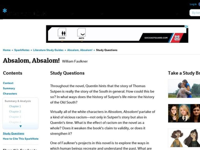 Absalom, Absalom! Study Questions Interactive