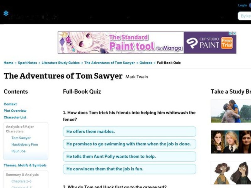 The Adventures of Tom Sawyer Quiz Interactive