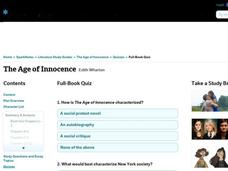 The Age of Innocence Quiz Interactive