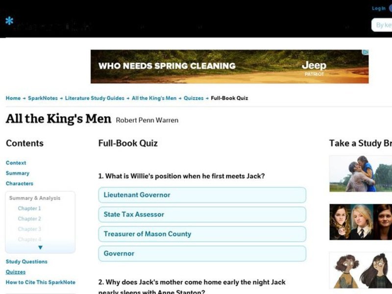 All the King's Men Quiz Interactive