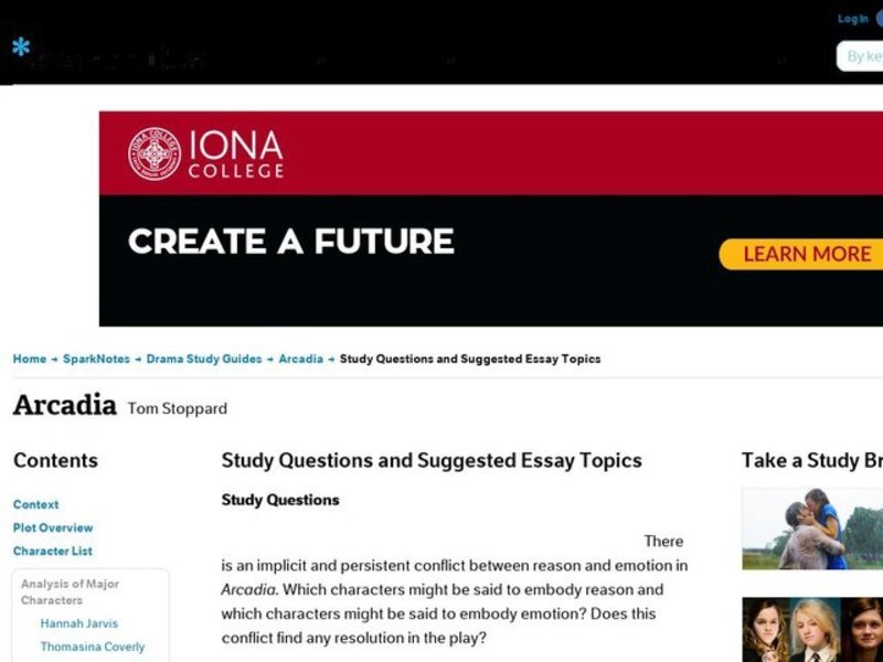 Arcadia by Tom Stoppard: Study Guide - Mini Essays Study Guide