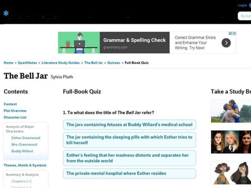 The Bell Jar Quiz Interactive
