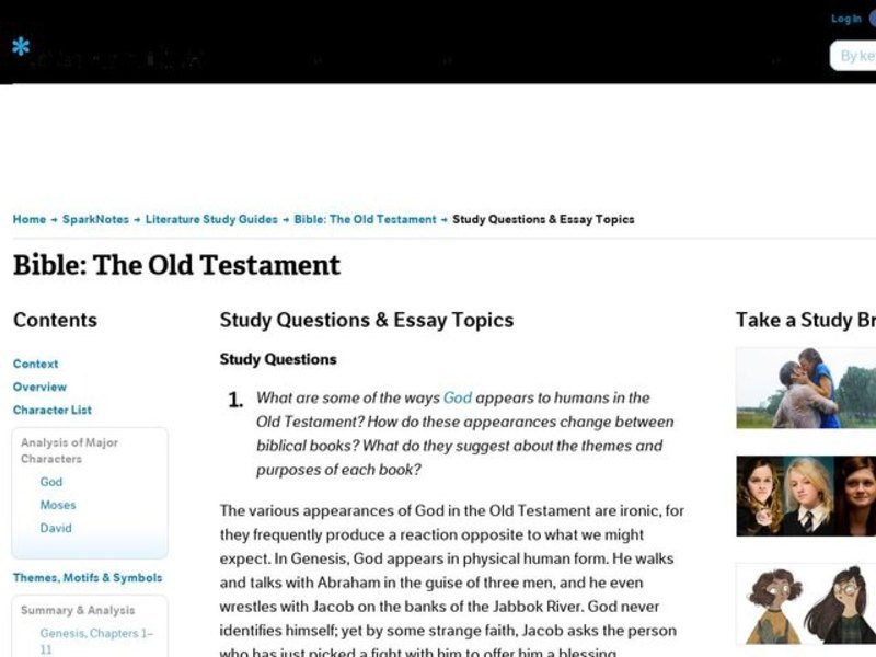Bible: The Old Testament: Study Guide - Mini Essays Study Guide