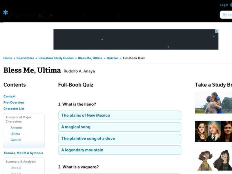Bless Me, Ultima Quiz Interactive