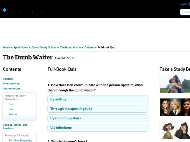 The Dumb Waiter Quiz Interactive