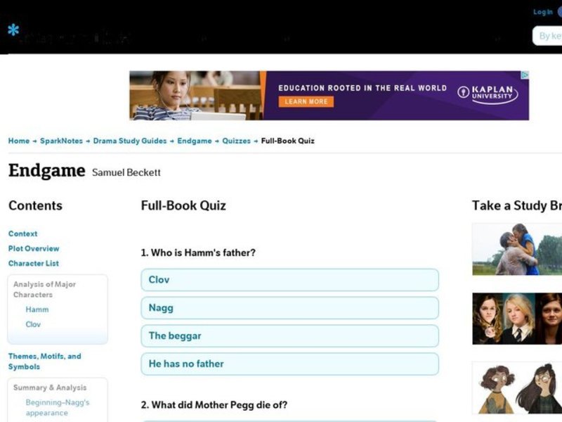 Endgame Quiz Interactive