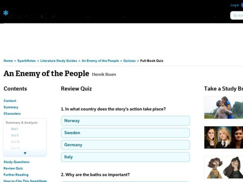 An Enemy of the People Review Quiz Interactive
