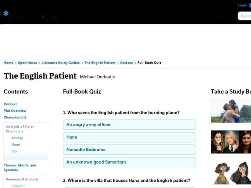 The English Patient Quiz Interactive