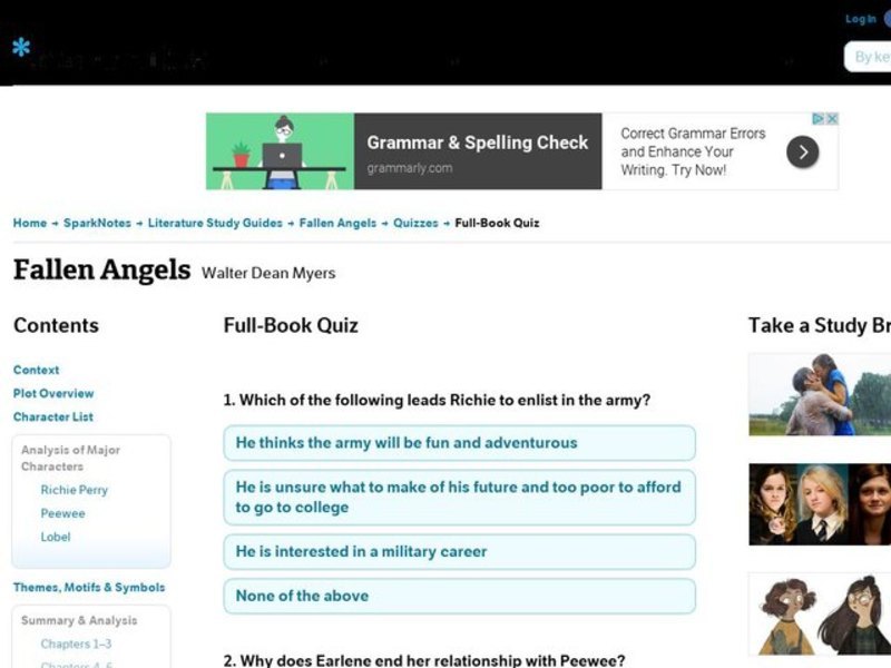 Fallen Angels Quiz Interactive
