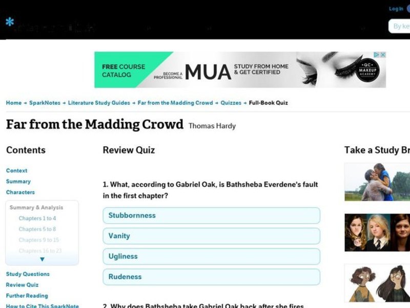 Far from the Madding Crowd Review Quiz Interactive