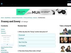 Franny and Zooey Review Quiz Interactive