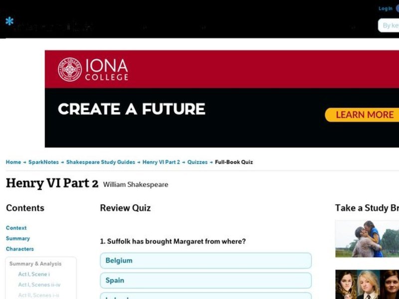 Henry VI Part 2 Review Quiz Interactive