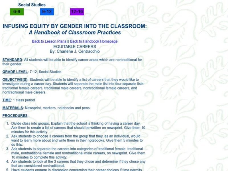 EQUITABLE CAREERS Lesson Plan