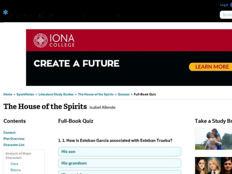 The House of the Spirits Quiz Interactive