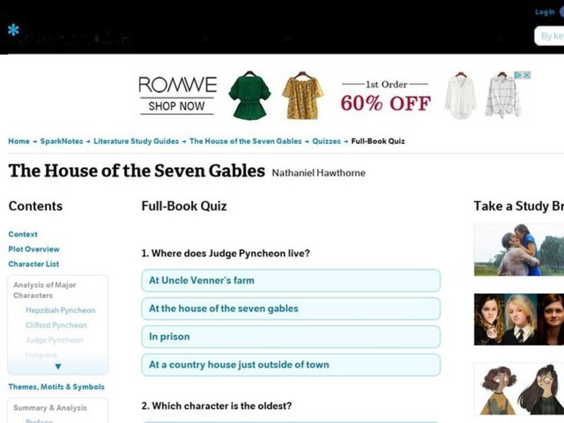 The House of the Seven Gables Quiz Interactive