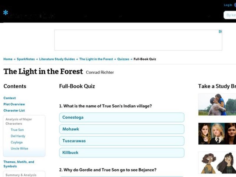 The Light in the Forest Quiz Interactive