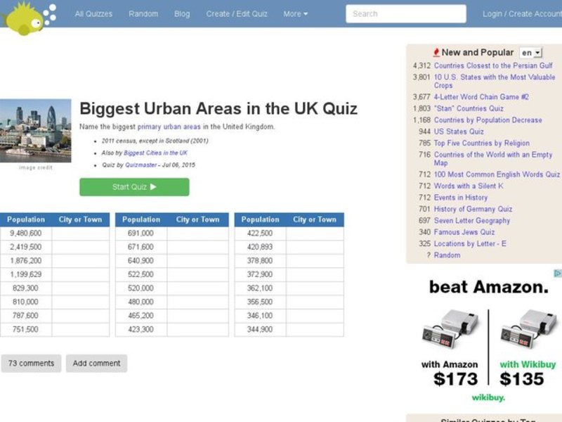 Biggest Cities in the UK Quiz  Interactive