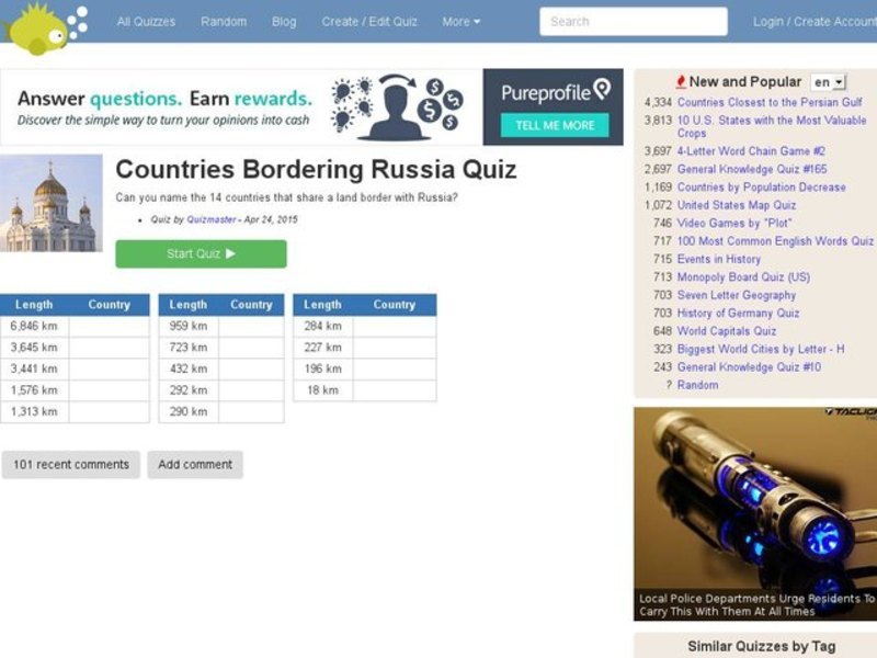 Countries Bordering Russia Quiz Interactive