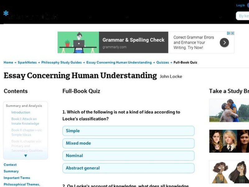 Essay Concerning Human Understanding Interactive