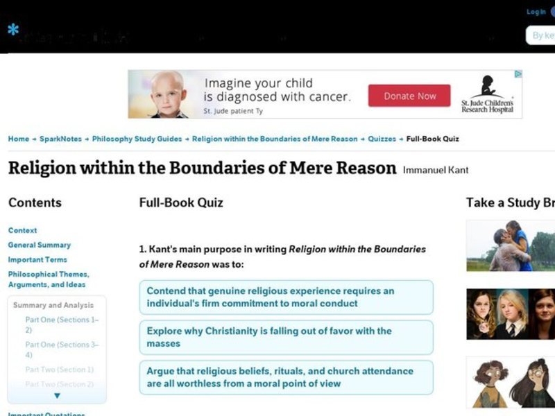 Religion within the Boundaries of Mere Reason Interactive