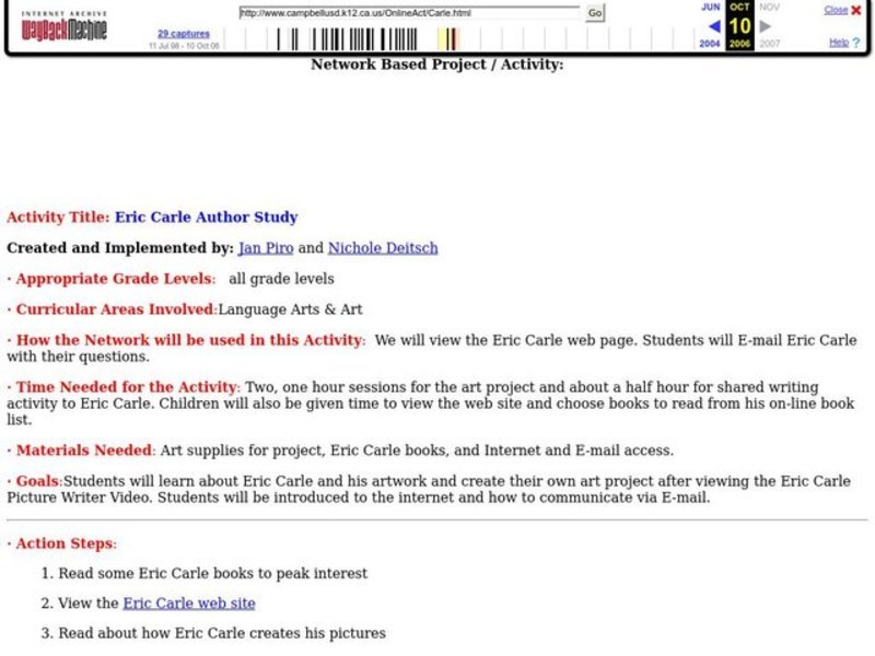 Eric Carle Author Study Lesson Plan