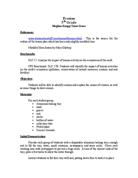 Erosion Lesson Plan