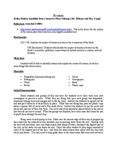 Erosion Lesson Plan