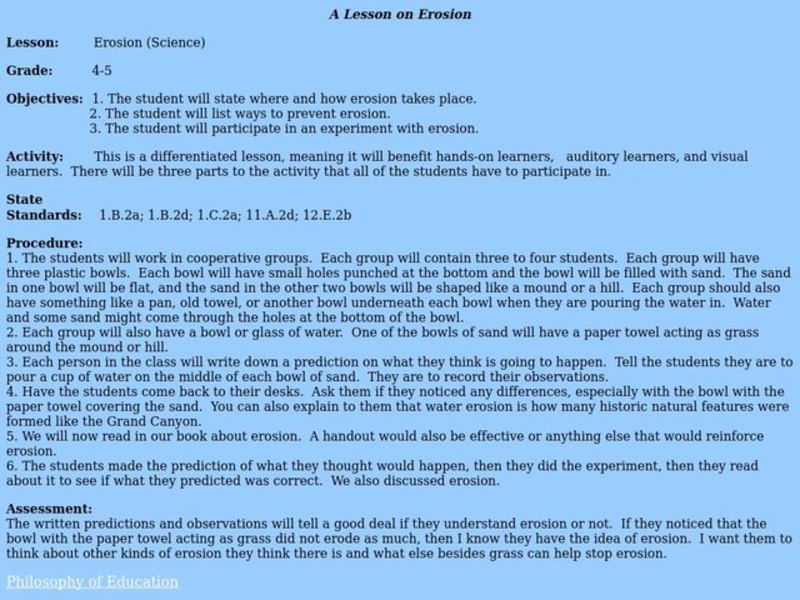 Erosion Lesson Plan