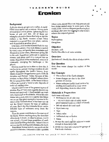 Erosion Lesson Plan