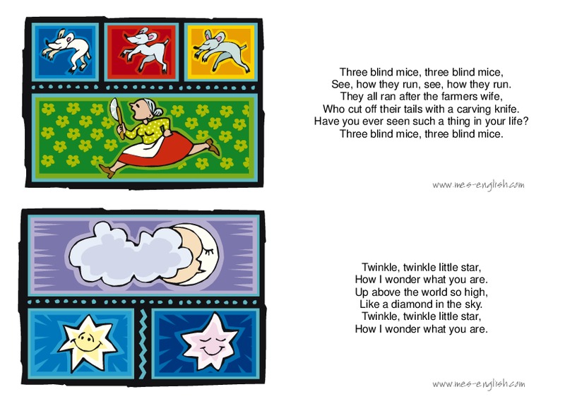 ESL Rhymes Worksheet