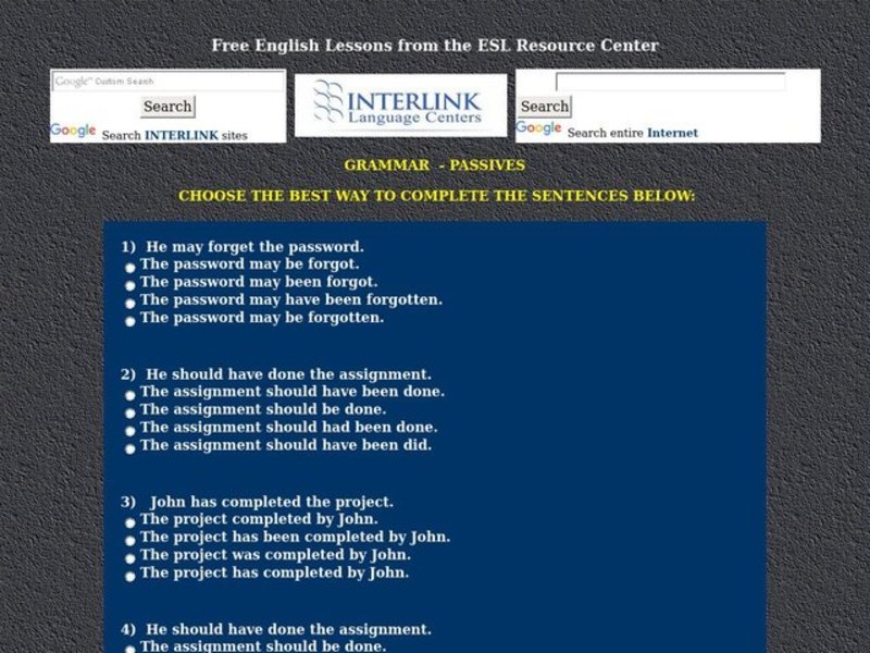 ESL Grammar: Passives Worksheet