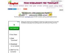 ESL Conversational Adjectives Worksheet