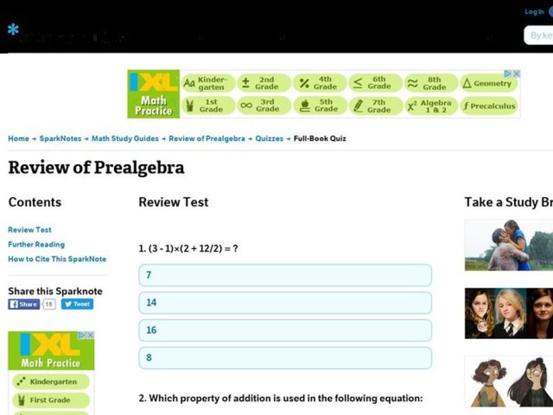 Review of Pre-Algebra Interactive