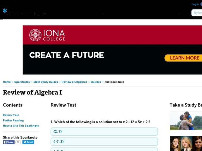 Review of Algebra I Interactive