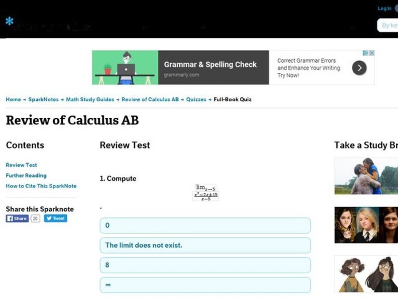 Review of Calculus Interactive