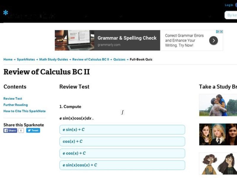 Review of Calculus BC II Interactive