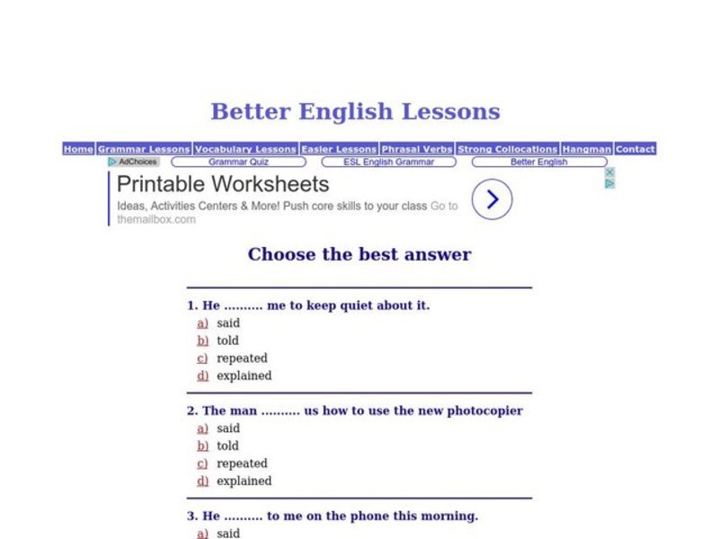 ESL Vocabulary Practice Interactive