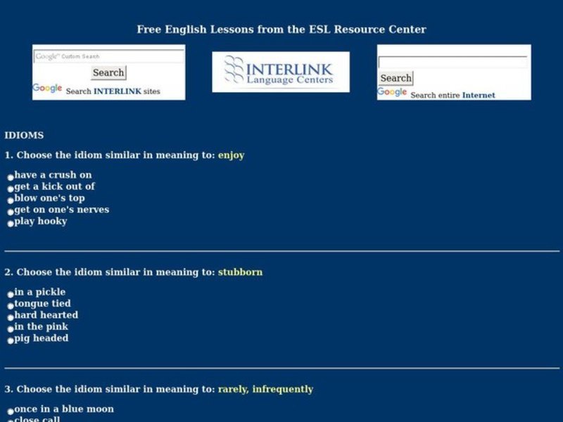 ESL-Idioms Worksheet