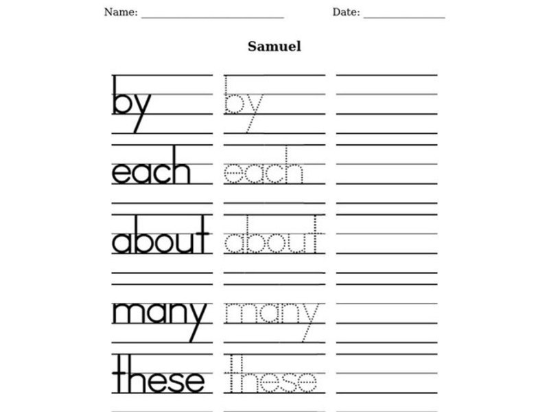 ESL Writing Practice-Sight Words Worksheet