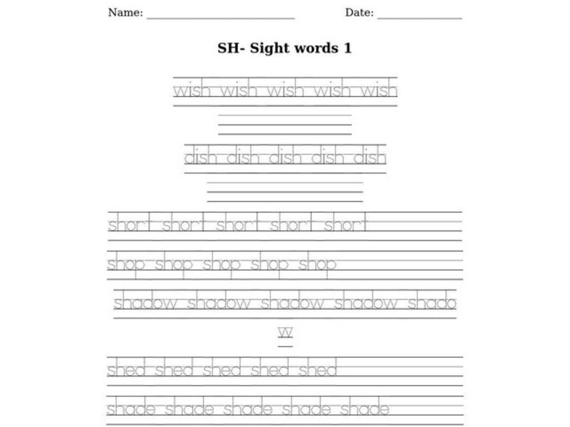ESL Writing Practice-Sight Words Worksheet