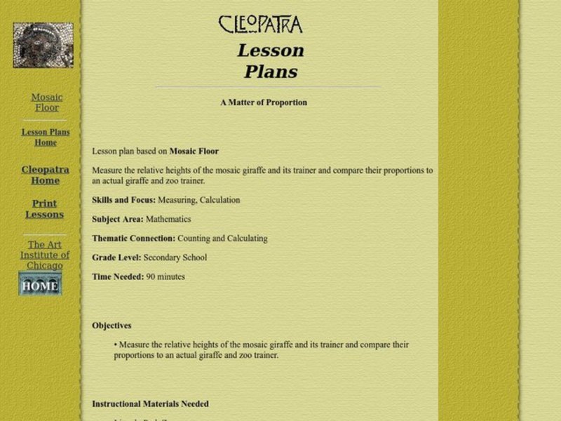 A Matter of Proportion Lesson Plan