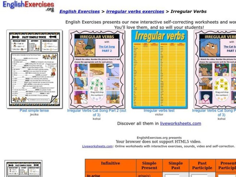 ESL-Irregular Verbs Interactive