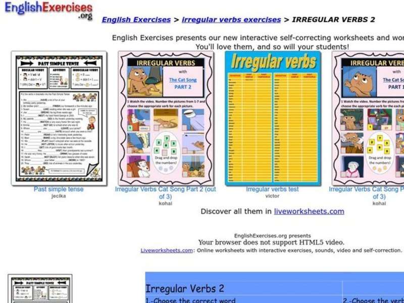 ESL-Irregular Verbs Interactive