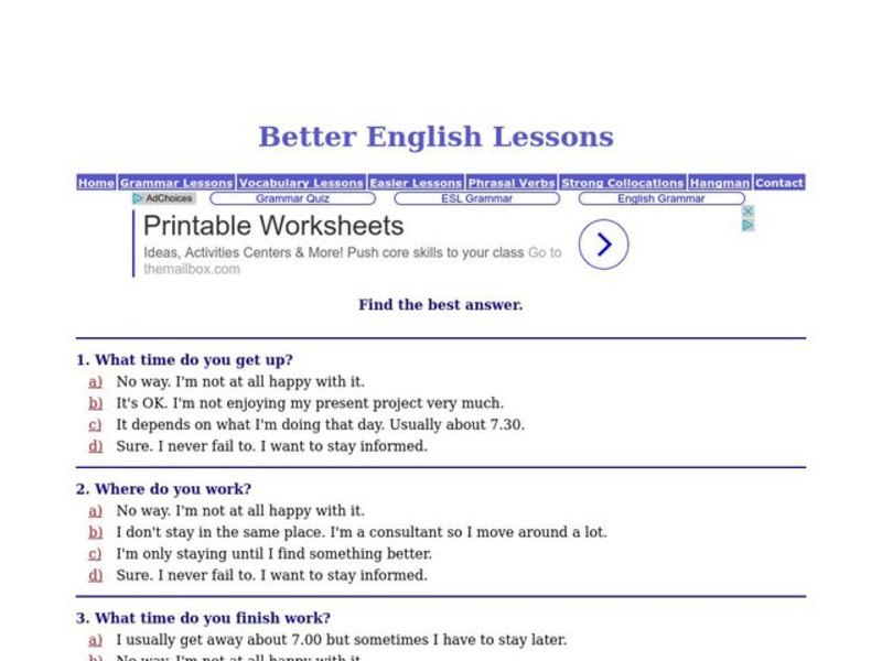 ESL: Answering Questions Interactive