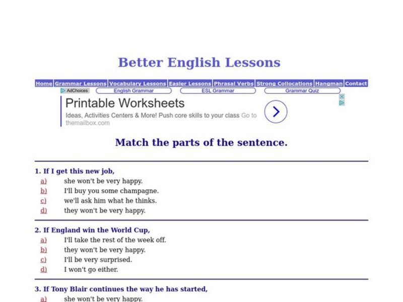 ESL: Matching Sentence Parts Interactive