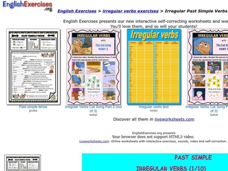 ESL: Irregular Verbs Interactive